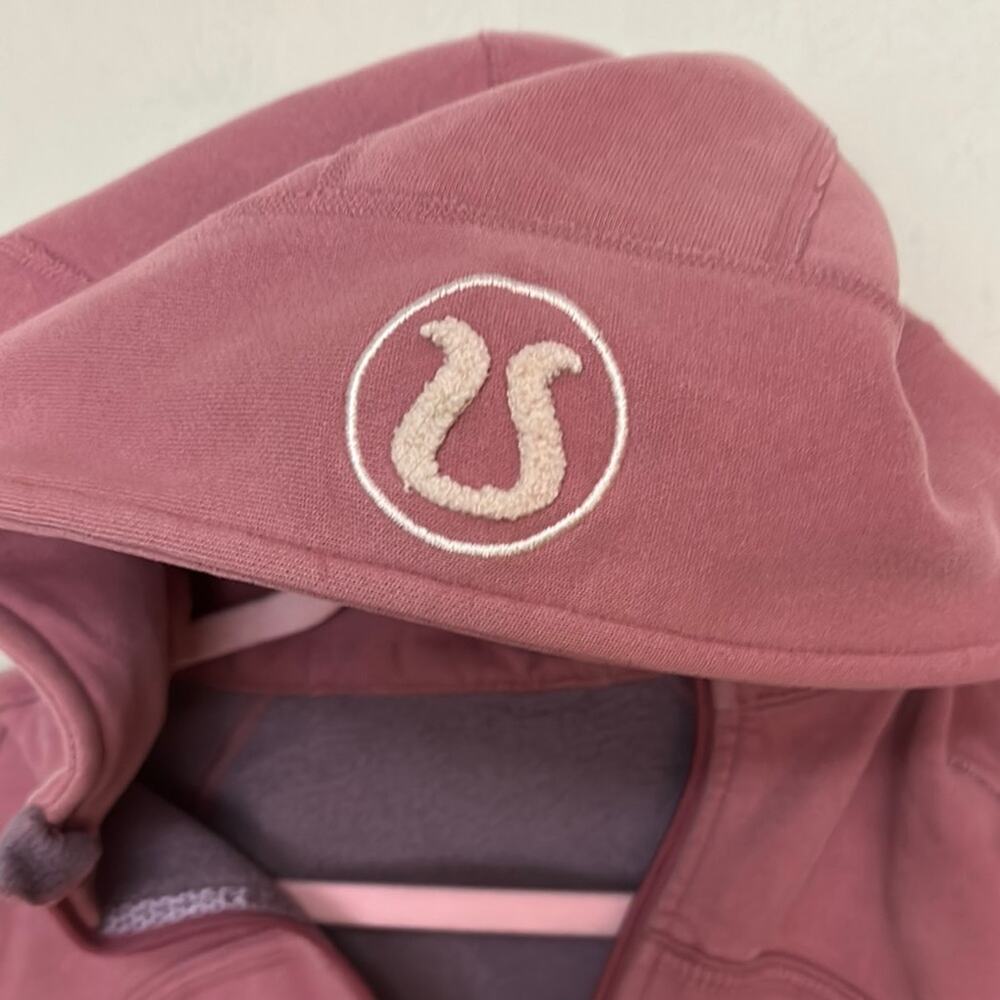 Lululemon Athletica Pink Zip-Up Jacket Cotton Stretch THICK Raspberry Cream - Picture 2 of 7